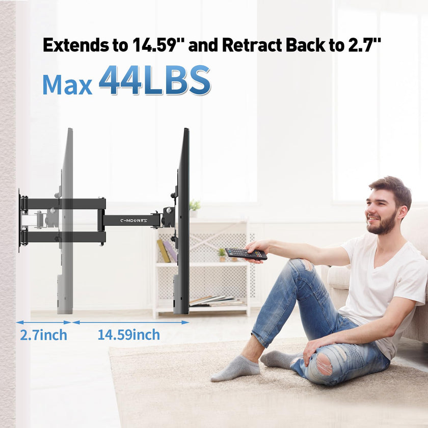 Full Motion Articulating TV Wall Mount Bracket with Swivel Tilt Extension & Rotation, Adjustable Arms for 13-42 Inch Flat/Curved LED LCD TVs & Monitors, Max 44lbs VESA 200x200mm 🍁 All In One Marketplace Canada