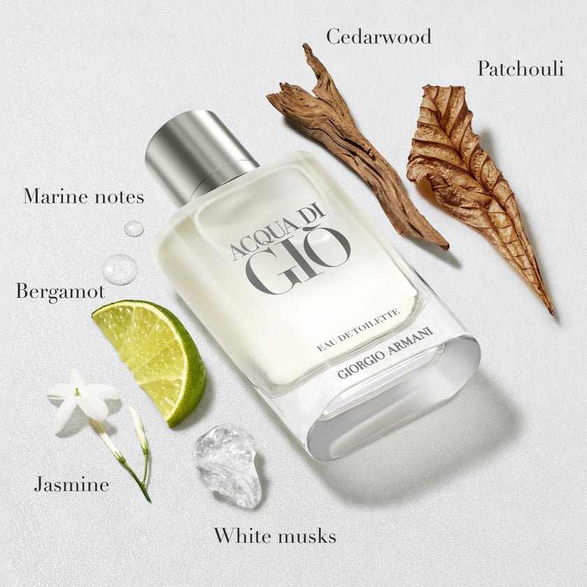 Armani beauty - Acqua di Gio - Eau de Toilette - Cologne for Men - Long Lasting Fragrance with Bergamot notes, Jasmine, White Musks, Patchouli & Cedarwood – 3.3 Fl Oz 🍁 All In One Marketplace Canada