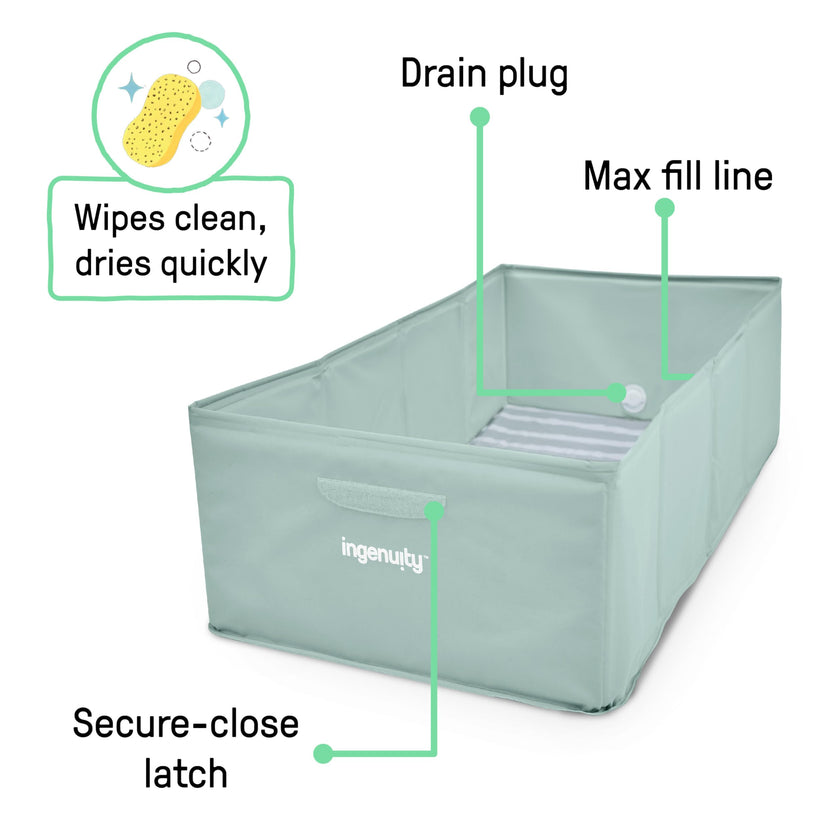 Ingenuity Tuckaway Toddler Tub, Converts Shower to Tub, Folds to Store, Easy to Clean, No Assembly Required, 12M-5Y 🍁 All In One Marketplace Canada