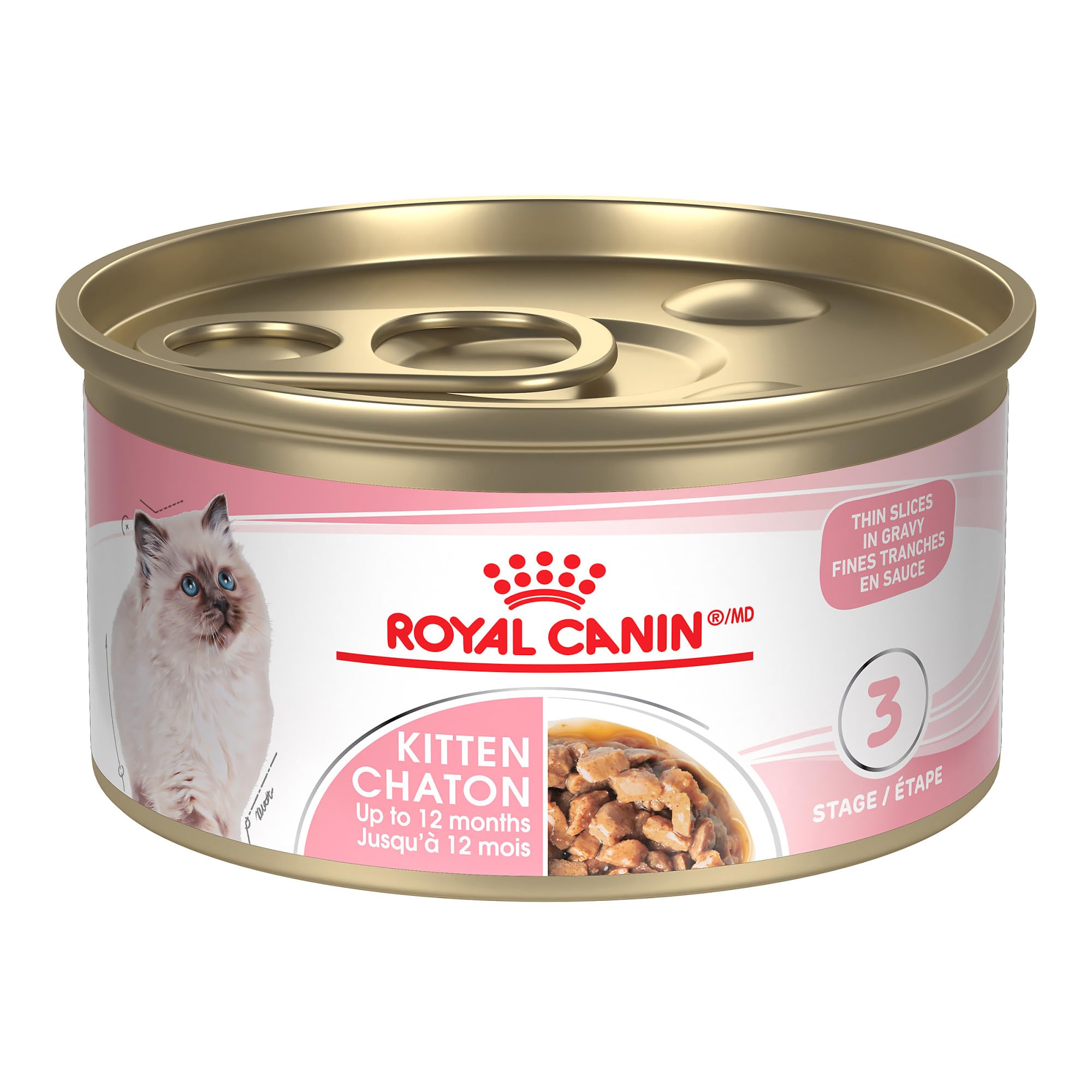 Royal Canin Feline Health Nutrition Kitten Thin Slices in Gravy Canned Cat Food, 3 oz can (24-Count) 🍁 All In One Marketplace Canada