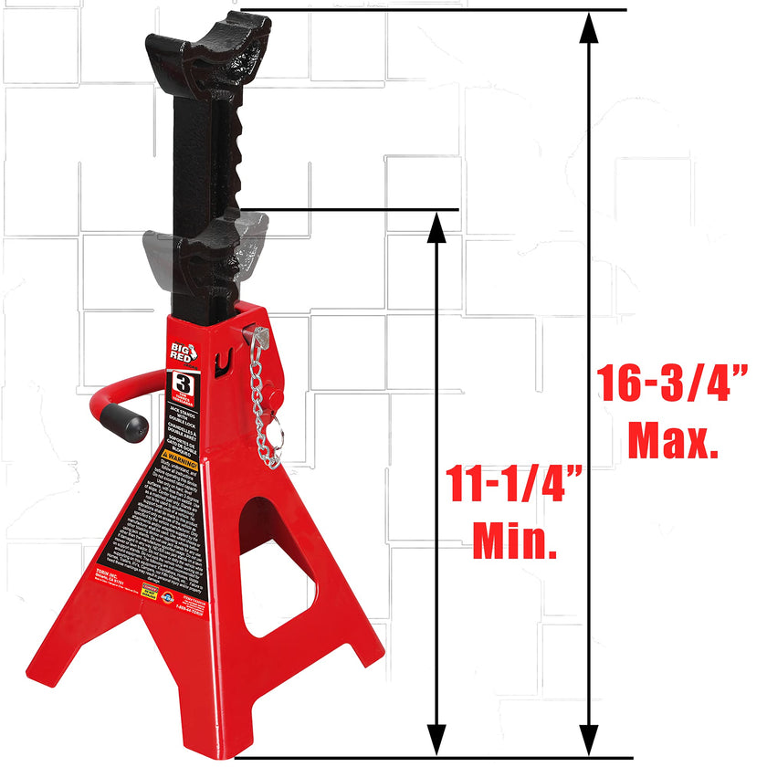 Torin T43002A Big Red Steel Jack Stands: Double Locking, 3 Ton Capacity, 1 Pair 🍁 All In One Marketplace Canada