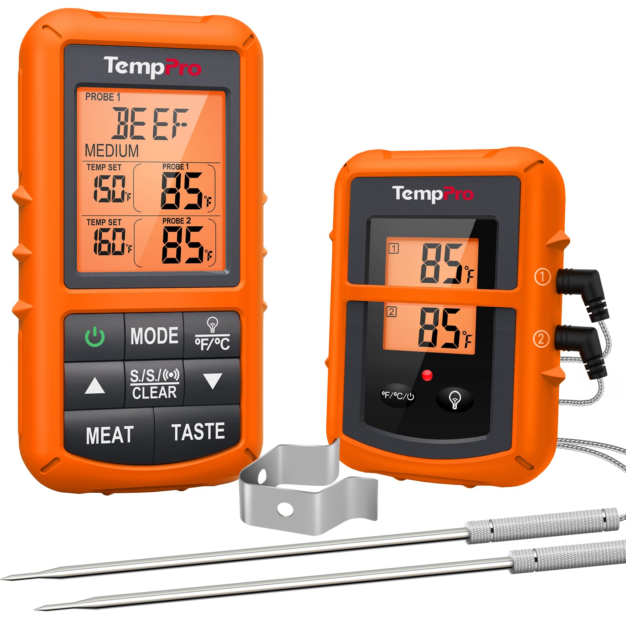 TempPro TP20 500FT Wireless Digital Thermometer with Dual Temperature Probe, Digital Cooking Food Thermometer Wireless for Smoker BBQ Grill Thermometer Beef Steak Turkey Thermometer 🍁 All In One Marketplace Canada
