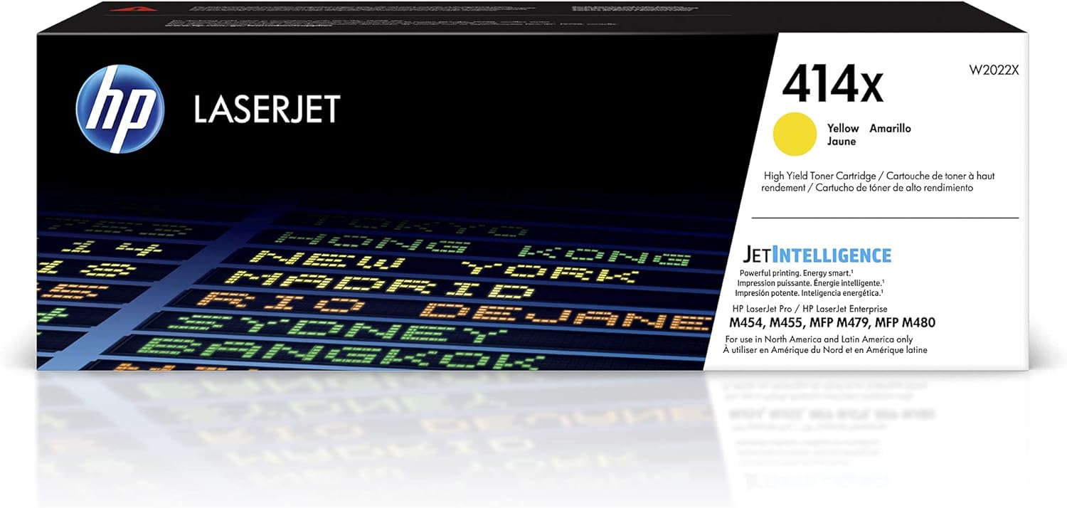 HP 414X(W2022X) High Yield Yellow Original LaserJet Toner Cartridge