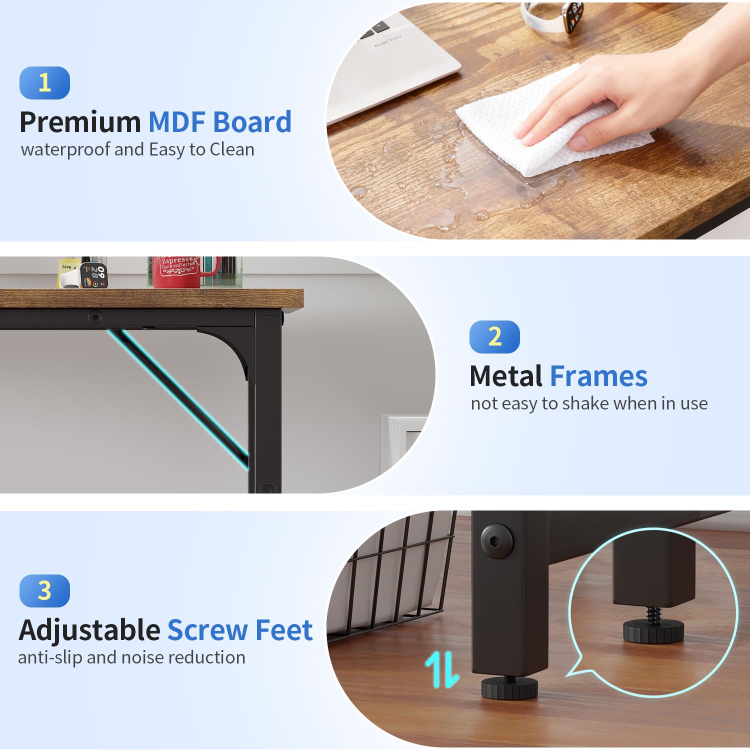 BestOffice Computer Desk,Home Office Desk Writing Study Table Modern Simple Style PC Desk with Metal Frame for Home Office 🍁 All In One Marketplace Canada