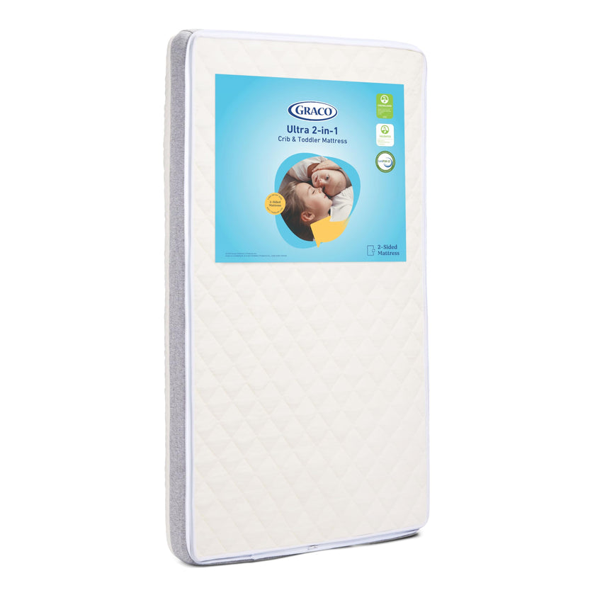 Graco Ultra 2-in-1 Premium Dual Sided Crib & Toddler Mattress - GREENGUARD Gold, CertiPUR-US Certified Foam, Machine Washable Cover with 100% Waterproof Surface, Fits Standard Crib & Toddler Beds 🍁 All In One Marketplace Canada