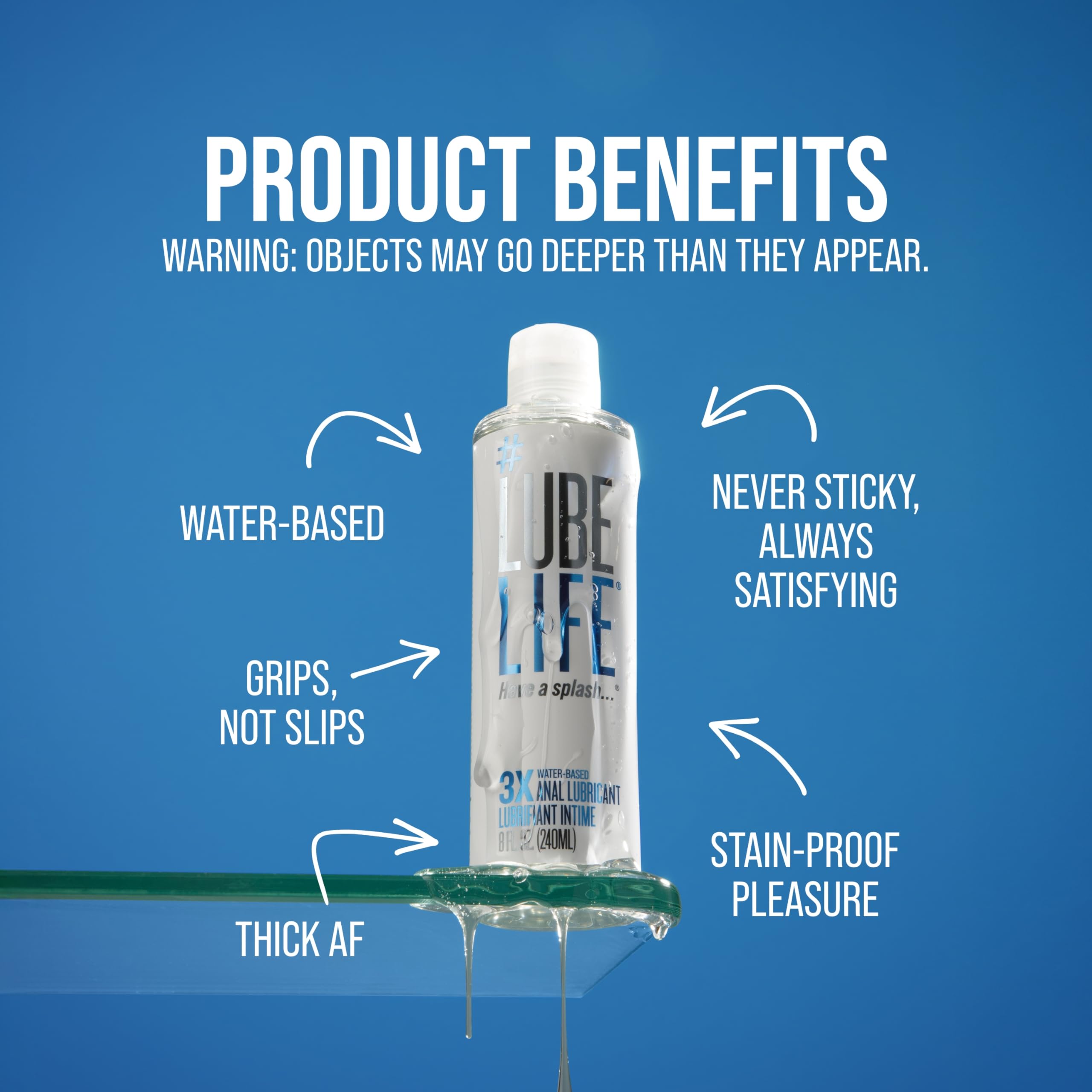 LubeLife 3X Anal Personal Lubricant, Thicker Water-Based lube for Men, Women and Couples, Extra Protection, Non-Sticky, Smooth Glide, 8 Fl Oz 🍁 All In One Marketplace Canada