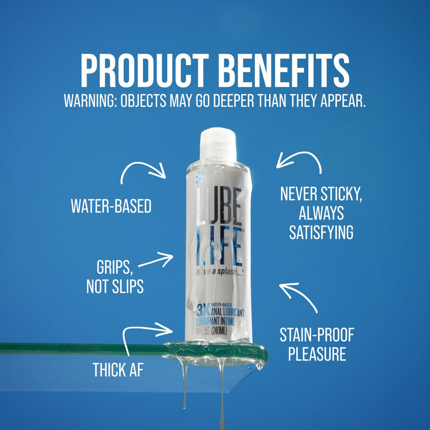 LubeLife 3X Anal Personal Lubricant, Thicker Water-Based lube for Men, Women and Couples, Extra Protection, Non-Sticky, Smooth Glide, 8 Fl Oz 🍁 All In One Marketplace Canada