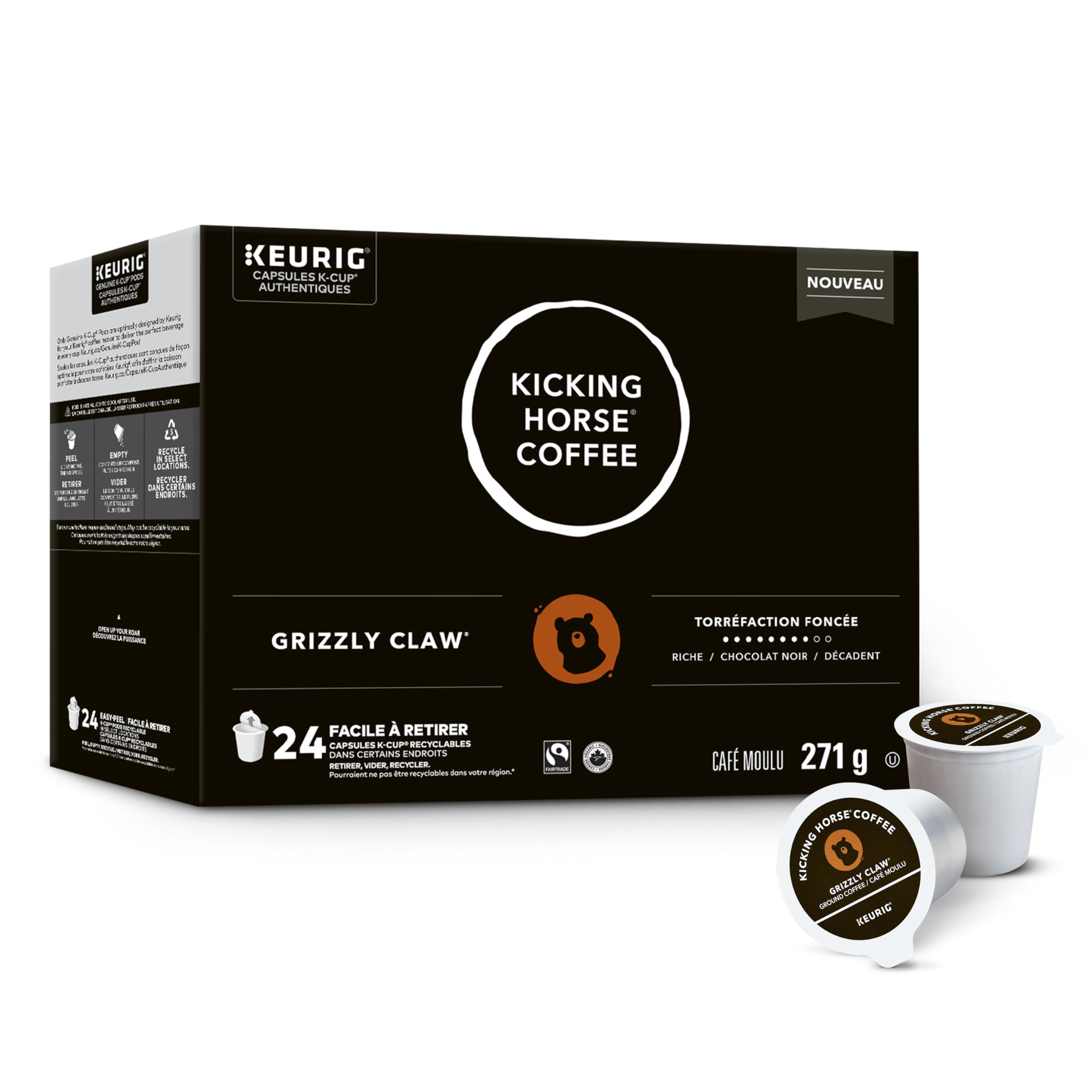 Kicking Horse Grizzly Claw, Dark Roast, K-Cup Coffee Pods, 24 Count 🍁 All In One Marketplace Canada