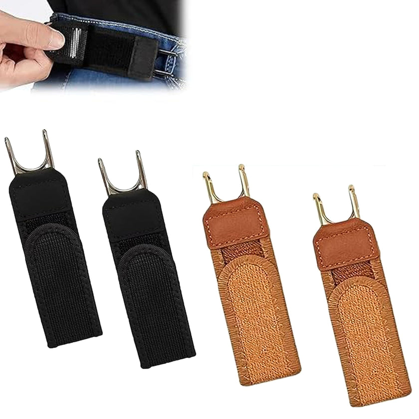 4PCS Buckleless Belt for Men Women, Tactical Metal Hook Elastic Belt, Adjustable No Buckle Side Belt for Pants, Comfortable Stretch Waist Belt for Work Travel Everyday Wear 🍁 All In One Marketplace Canada