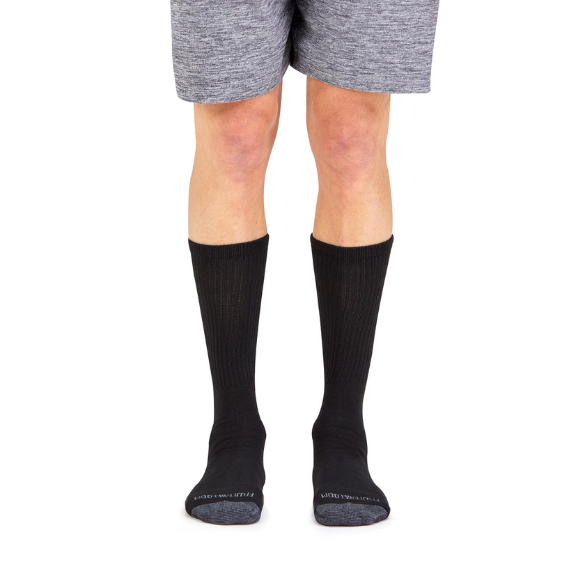 Fruit of the Loom Men's Dual Defense Crew Socks (12 Pack), Black, Medium (6 - 12) 🍁 All In One Marketplace Canada