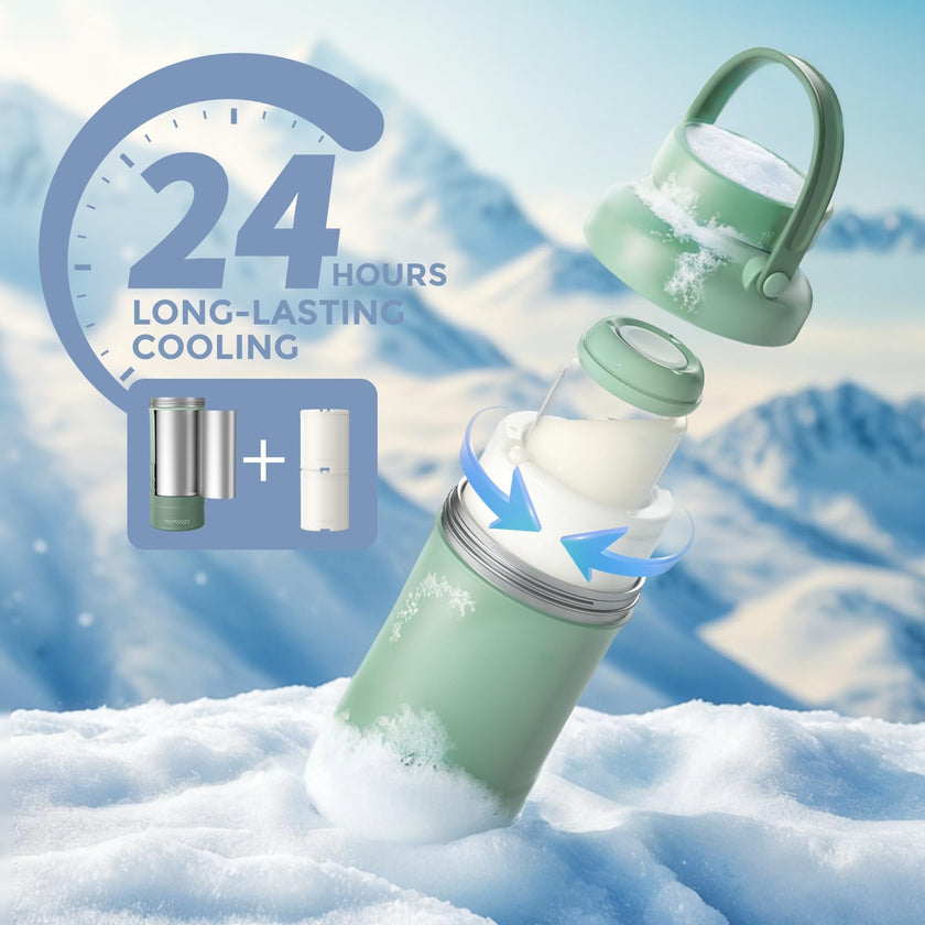 Momcozy 22oz Portable Breast Milk Cooler for Outdoor, 360°Total Cooling for 24Hours, Larger Capacity Travel Breastmilk Chiller with 2pcs Baby Bottles for Breastmilk Storage, Breastfeeding Essentials 🍁 All In One Marketplace Canada