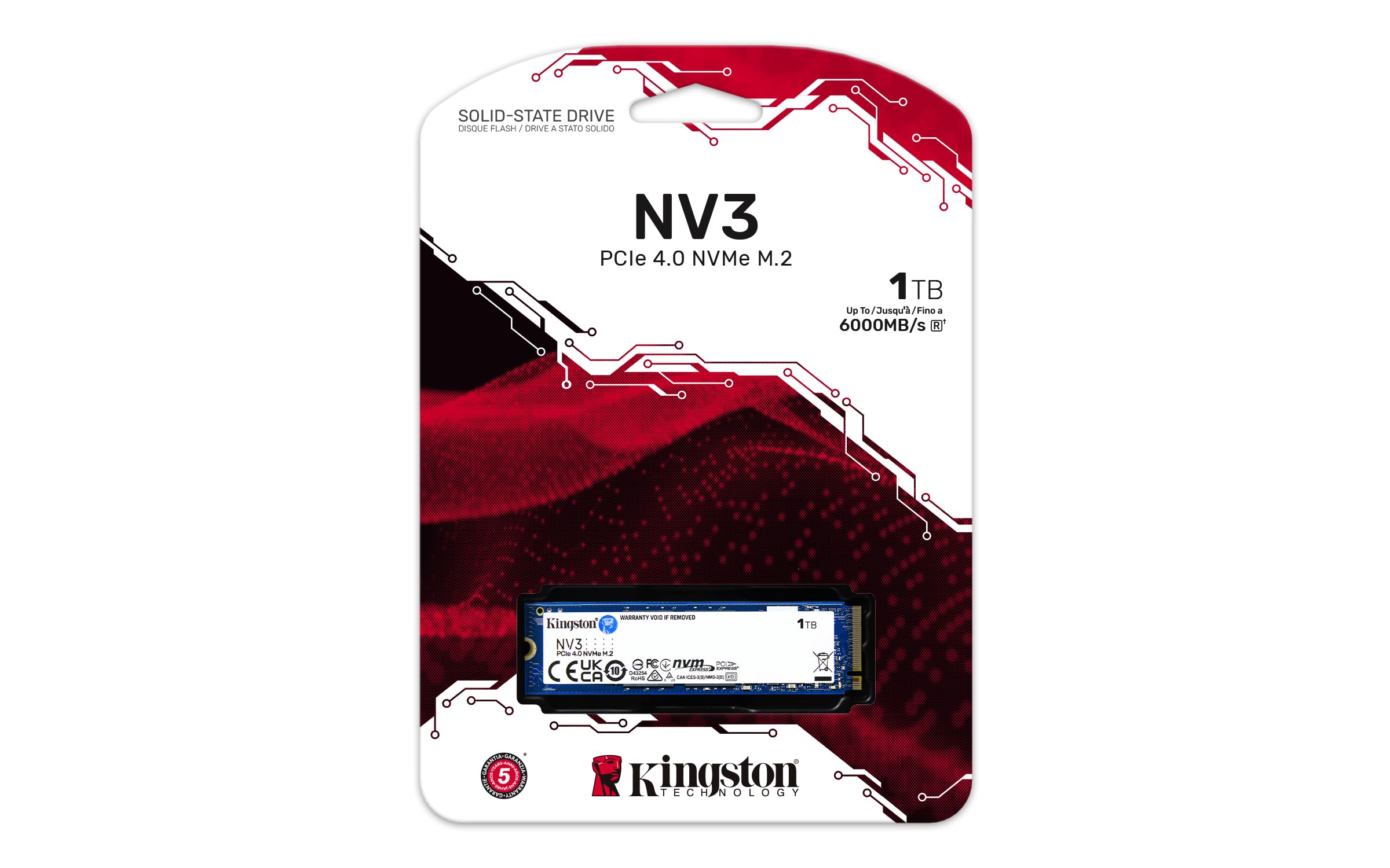 Kingston NV3 1TB M.2 2280 NVMe SSD | PCIe 4.0 Gen 4x4 | Up to 6000 MB/s | SNV3S/1000G 🍁 All In One Marketplace Canada