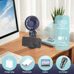 Portable Handheld Fan Rechargeable Small Fan 5 Speeds with Lanyard and Base USB Desk Fan Foldable Quiet Personal Fan with LED Display for Office, Home, Travel, Outdoor 🍁 All In One Marketplace Canada