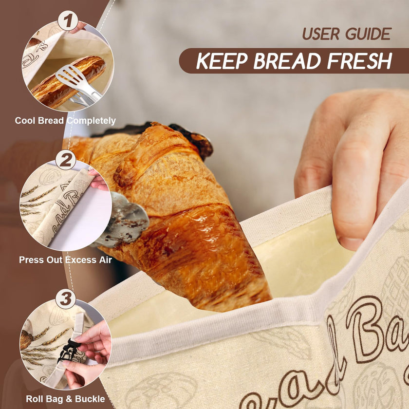 Beeswax Bread Bags for Sourdough, 2 Pack Reusable Bread Bag for Storage XL 17x13 Inch, Large Linen Bags for Homemade Sourdough - Keep Fresh, Freezer Safe 🍁 All In One Marketplace Canada