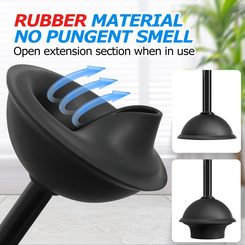 FORASTO 2 in 1 Toilet Brush and Plunger Set, Extended Handle, Bathroom Cleaning Tools, Toilet Bowl Brush and Plungers Combo, Bathroom Cleaning Supplies, Charcoal 🍁 All In One Marketplace Canada