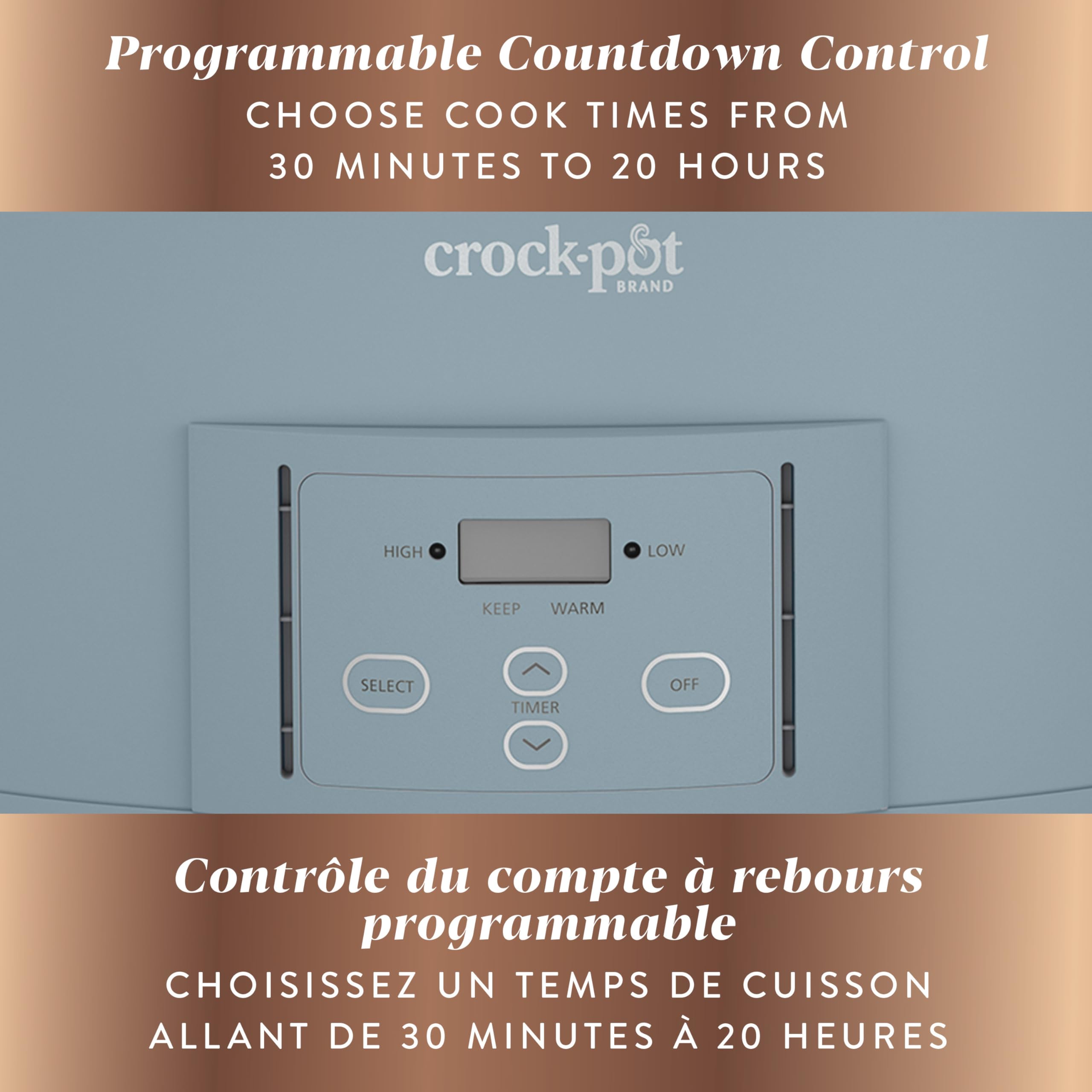 Crock-Pot Design Series 7-Quart Programmable Slow Cooker, Morning Haze Blue 🍁 All In One Marketplace Canada