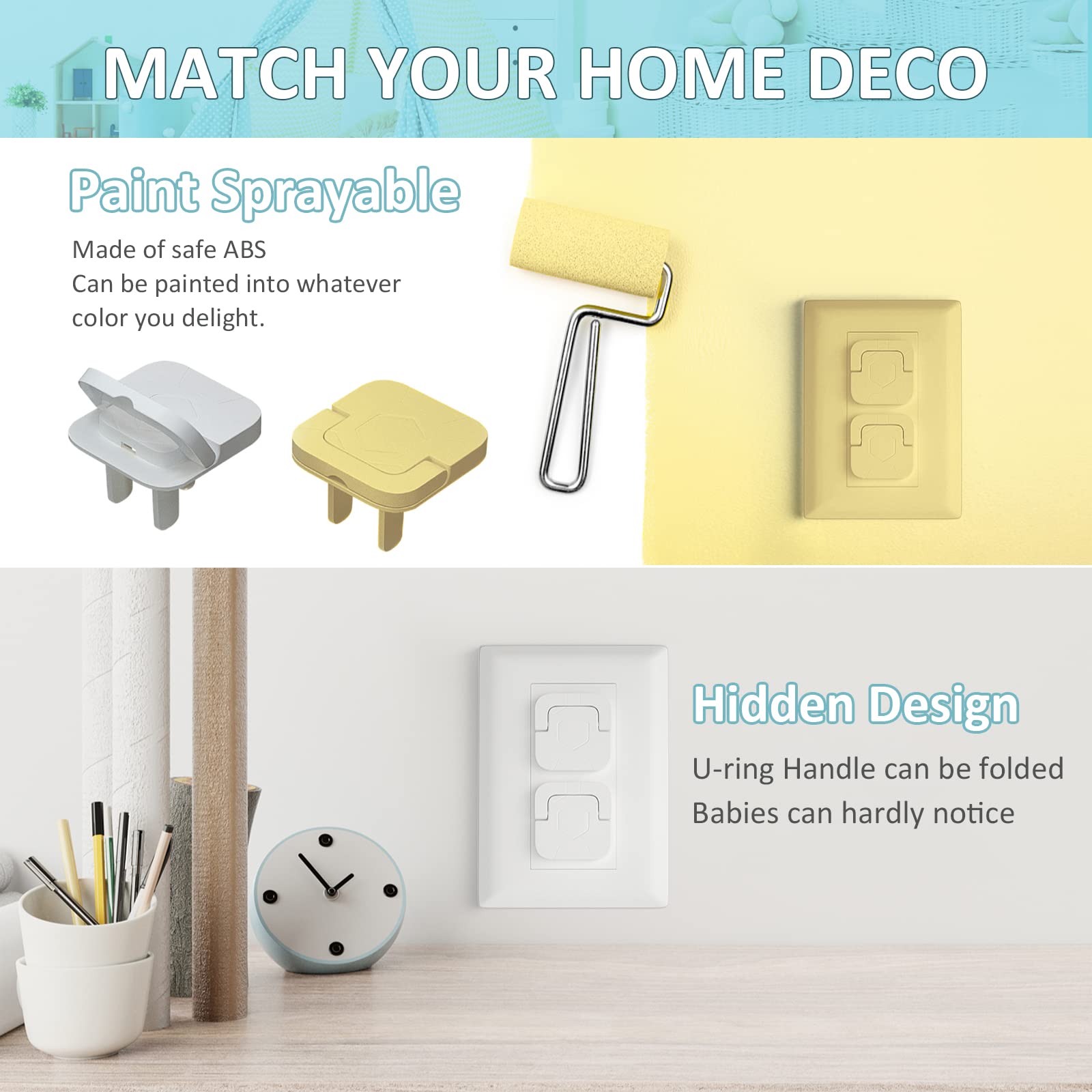 4our Kiddies Baby Proofing Outlet Covers (60 Pack) Electric Outlet Plug Covers for Child Safety, Baby Socket Cover Protector Cap to Prevent Child from Power Shock Hazard 🍁 All In One Marketplace Canada