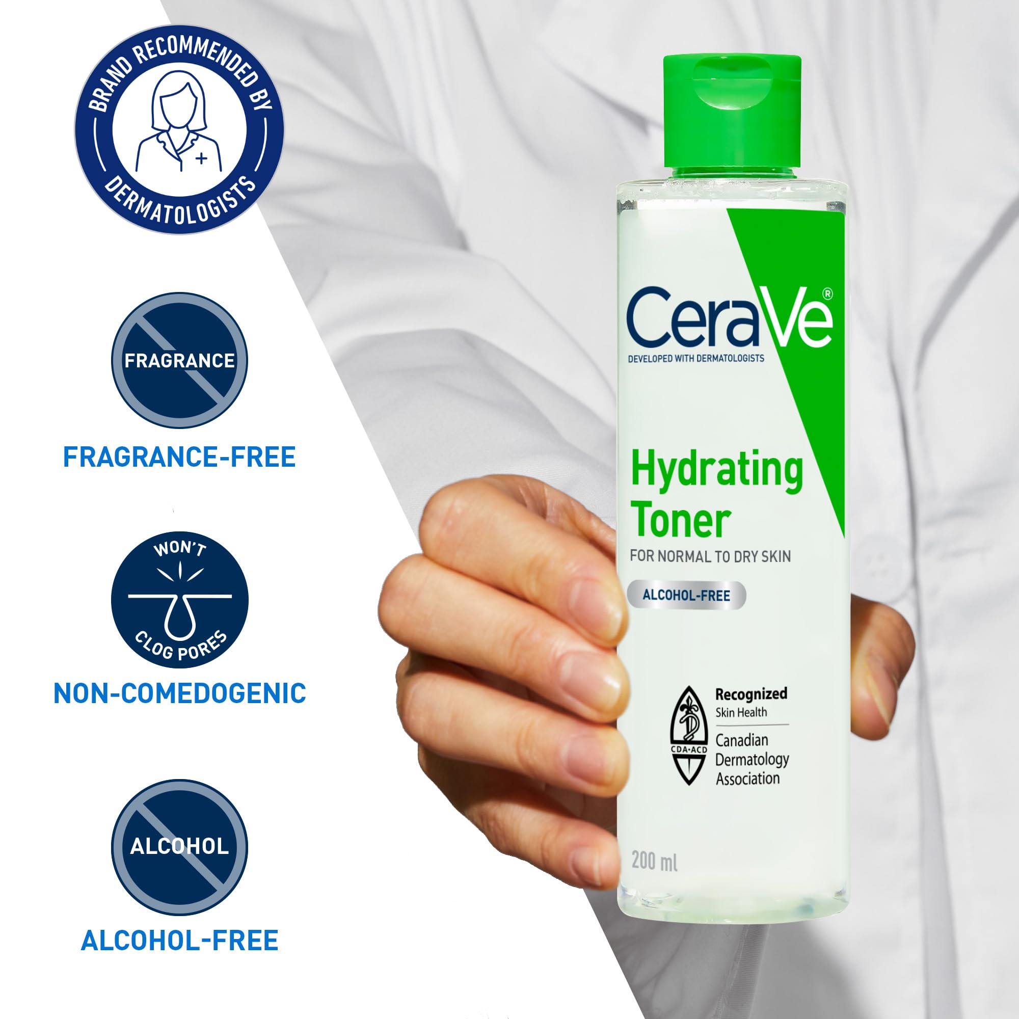 CeraVe Hydrating Toner for Face with Hyaluronic Acid, Niacinamide, and Ceramides for Sensitive Dry Skin | Alcohol-Free, Fragrance-Free, Non Comedogenic | Full Size, 200 mL 🍁 All In One Marketplace Canada