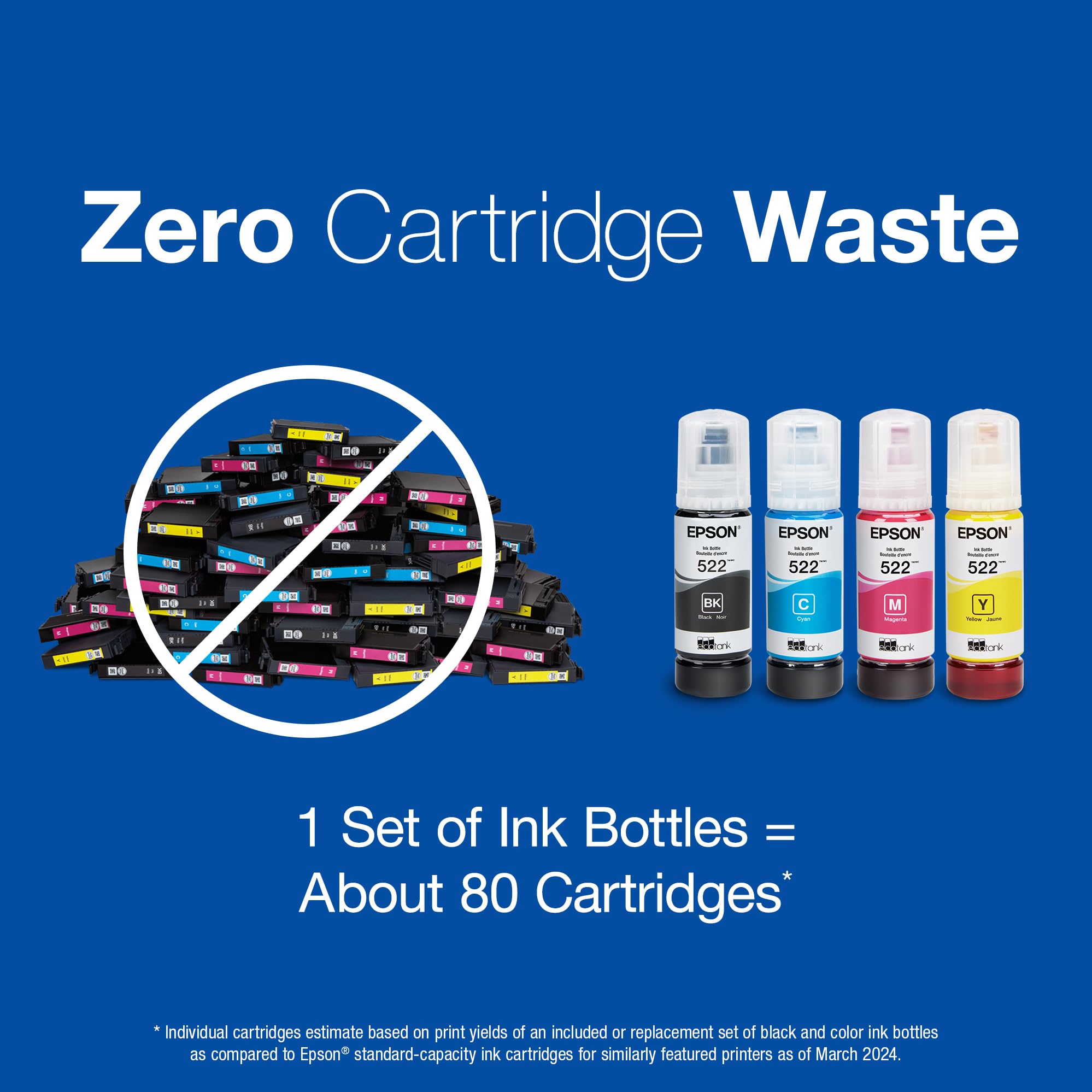 Epson 522 EcoTank Ink Ultra-High Capacity Bottle, Black (T522120-S) - Compatible with ET-2400, ET-2720, ET-2800, ET-2803, ET-2840, ET-4700, ET-4800, ET-4810 🍁 All In One Marketplace Canada