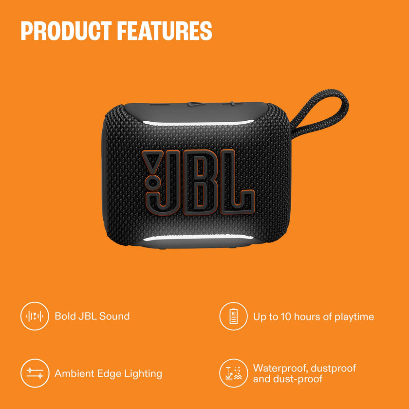 JBL Go 5 - Ultra-Portable Waterproof & Drop-Proof Speaker with JBL Legendary Sound & Ambient Edge Lighting, AirTouch Instant Stereo Pairing or Link Multiple Compatible Speakers via Auracast™ (Pink) 🍁 All In One Marketplace Canada