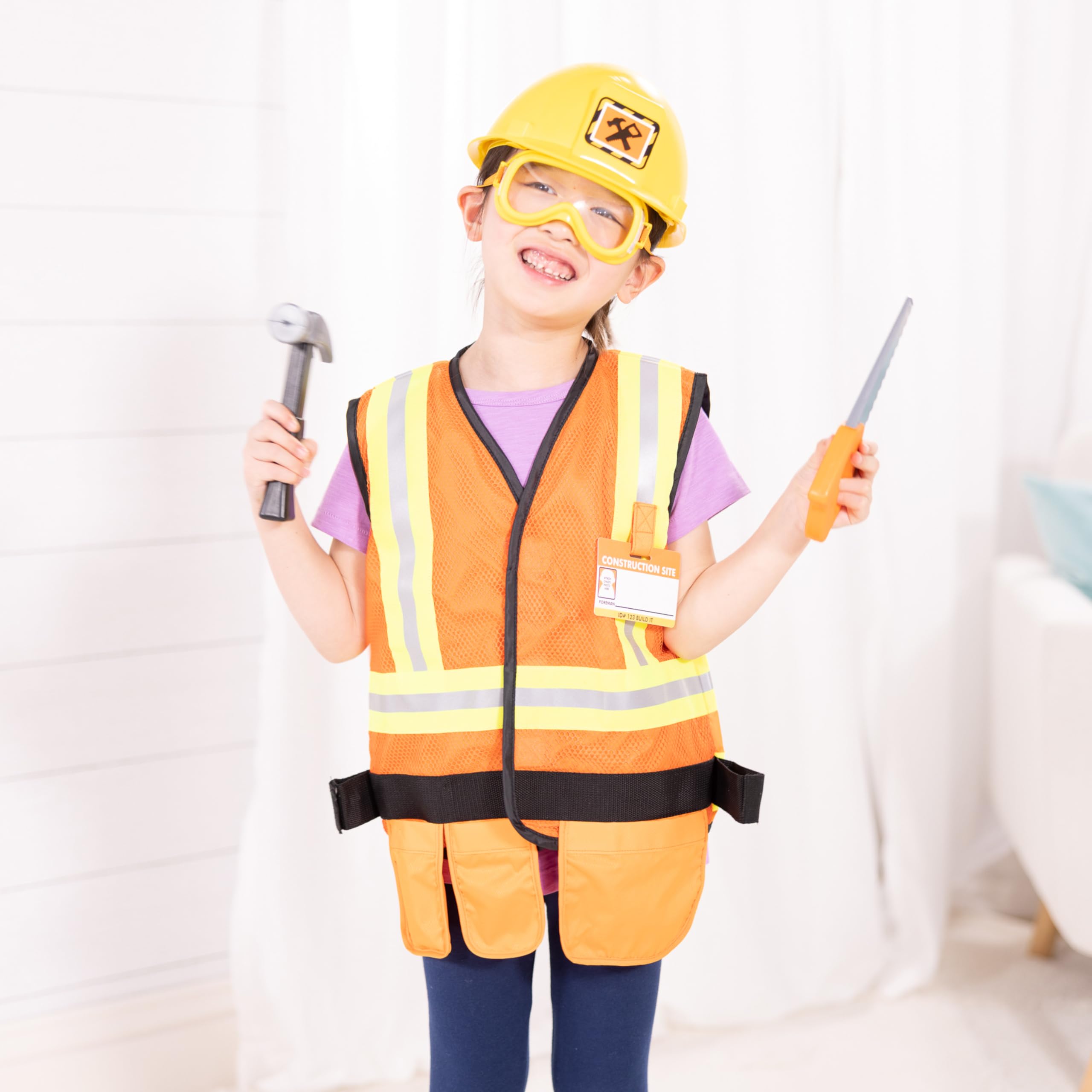 Melissa & Doug Construction Costume, Pretend Play Dress Up Set (6-Pc) Tools, Vest & Accessories, Role Play Toys for Kids 3+ 🍁 All In One Marketplace Canada