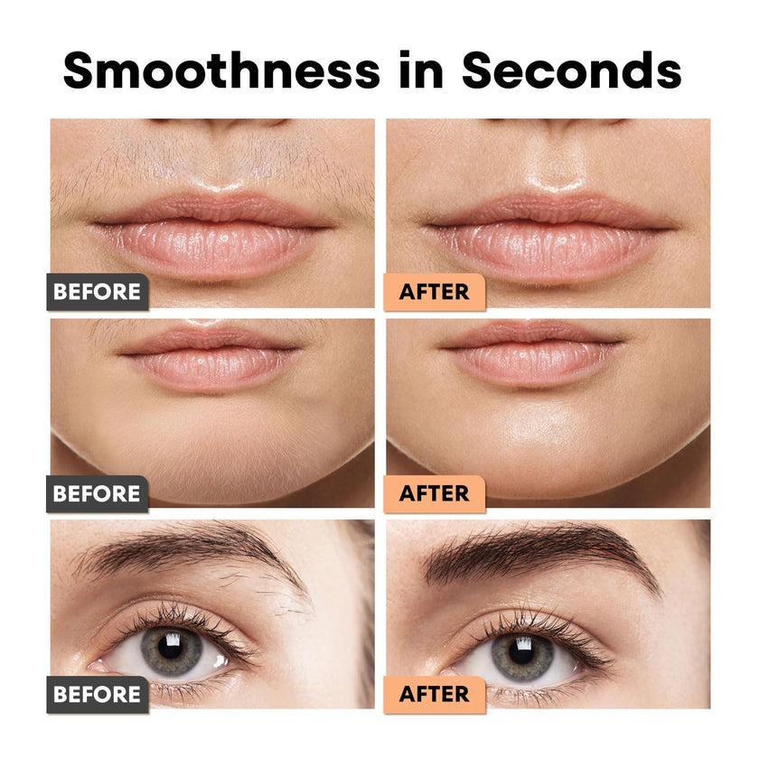 VG VOGCREST Eyebrow Facial Trimmer: 2 in1 Rechargeable Facial Hair Removal and Eyebrow Shaver - Face Lips Body Painless Facial Razor with Built-in LED Light (Rose Gold) 🍁 All In One Marketplace Canada