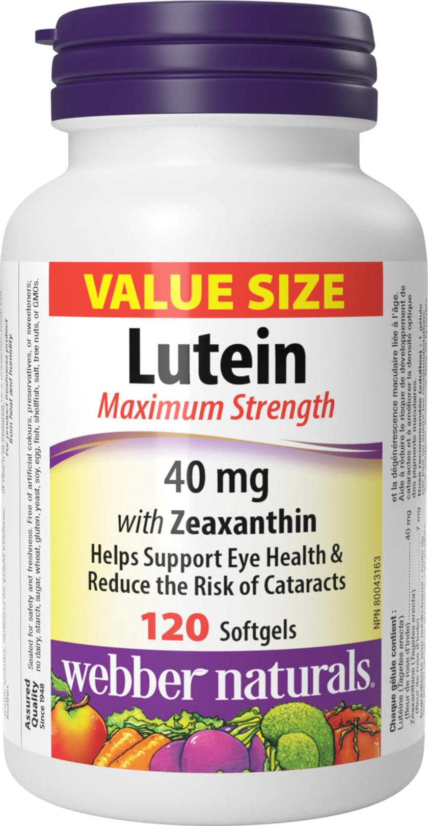 Webber Naturals Lutein 40 mg, 120 Softgels, Maximum Strength Eye Support Supplement with Zeaxanthin 🍁 All In One Marketplace Canada