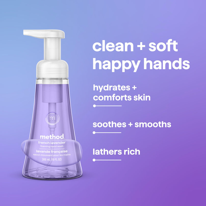 Method Foaming Hand Soap, Biodegradable Formula with Foaming Soap Dispenser Made of 100% Recycled Plastic, French Lavender Scent, 300 ml Soap Pump Bottles, 6 Pack 🍁 All In One Marketplace Canada