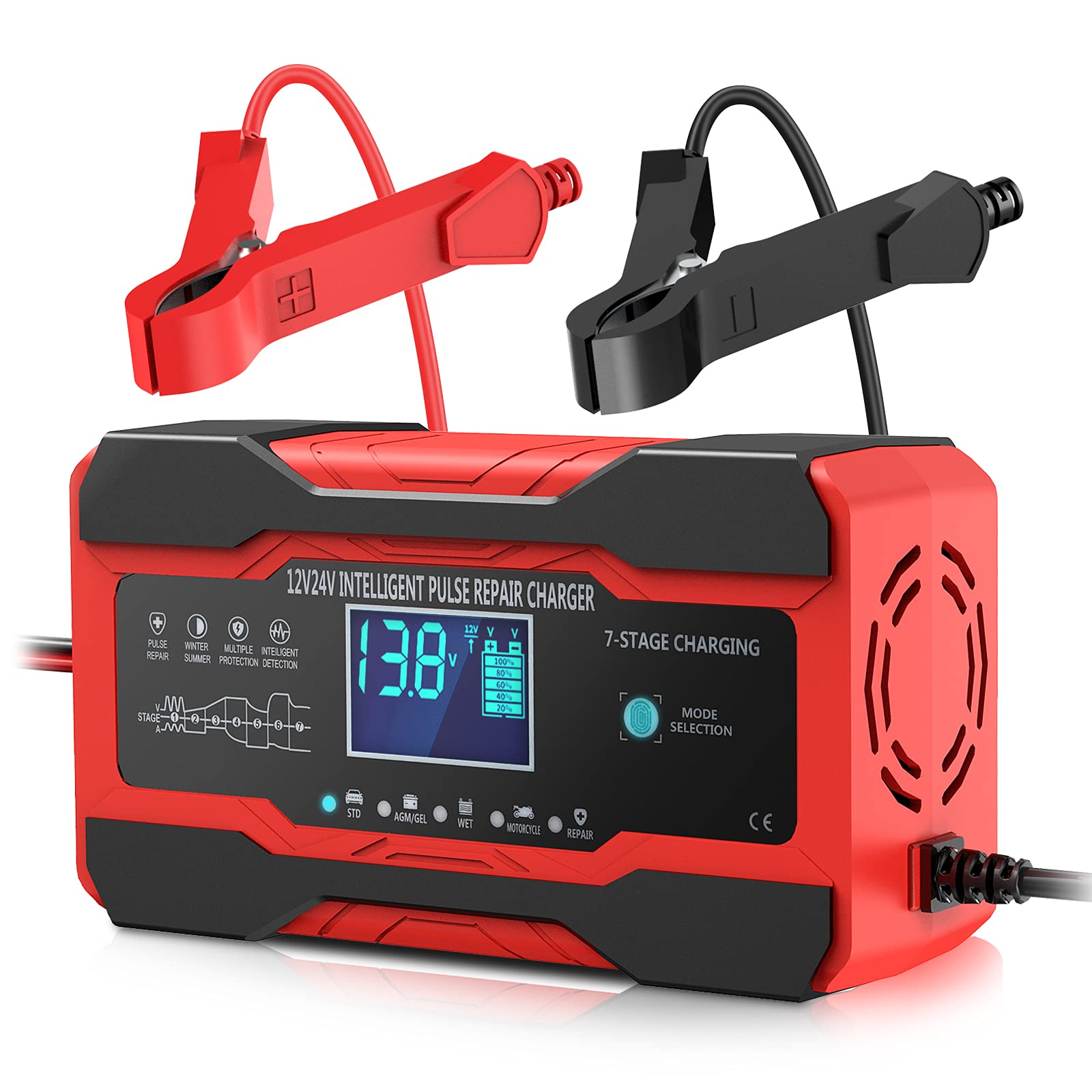YONHAN Battery Charger 10-Amp 12V and 24V Fully-Automatic Smart Car Battery Charger, Battery Maintainer Trickle Charger, and Battery Desulfator with Temperature Compensation 🍁 All In One Marketplace Canada