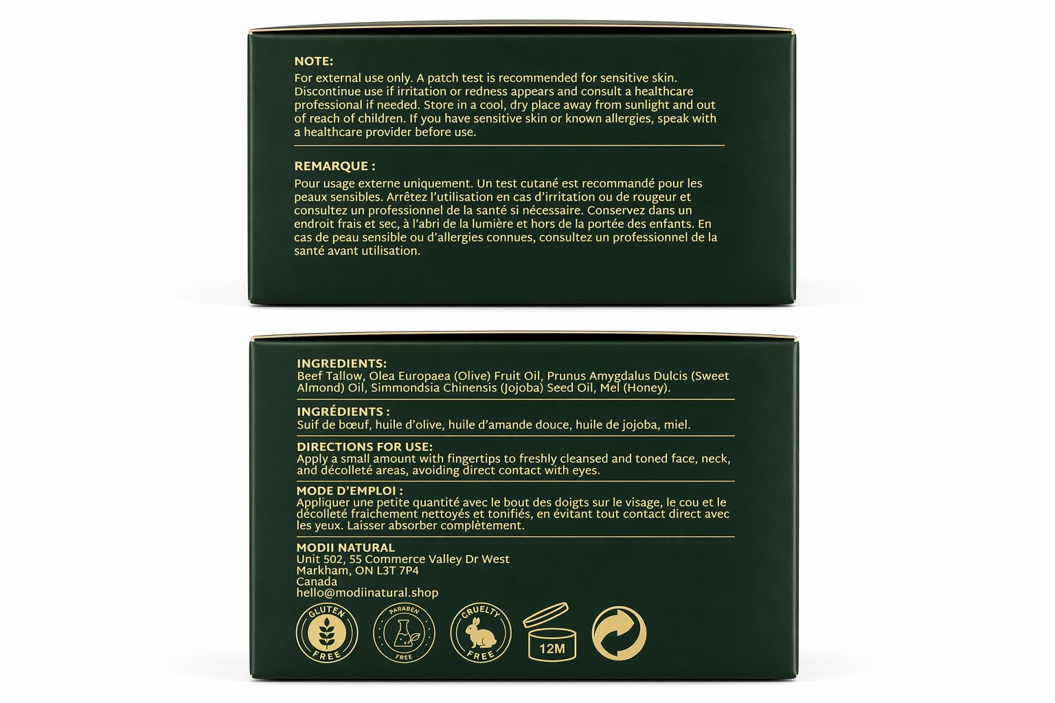 Whipped Beef Tallow Moisturizer - 100% Grass-Fed Tallow Face Balm with Honey, Jojoba Oil, Olive Oil & Sweet Almond Oil - Unscented - 120ml/4oz 🍁 All In One Marketplace Canada