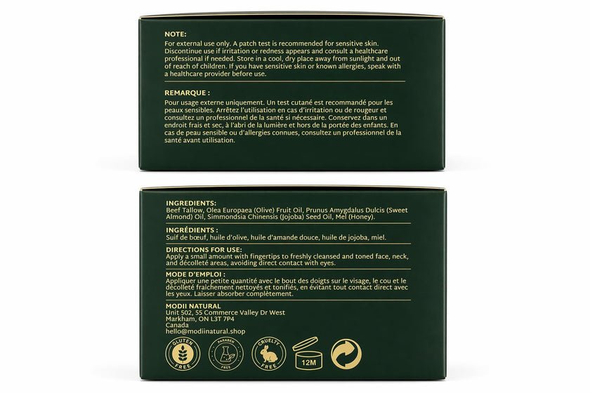 Whipped Beef Tallow Moisturizer - 100% Grass-Fed Tallow Face Balm with Honey, Jojoba Oil, Olive Oil & Sweet Almond Oil - Unscented - 120ml/4oz 🍁 All In One Marketplace Canada