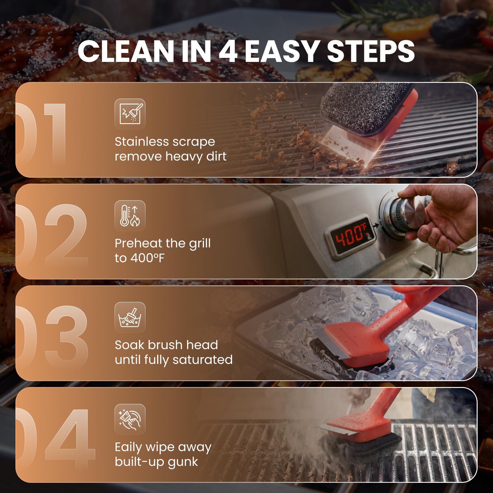 ThermoMaven BBQ Grill Brush Bristle Free - 17