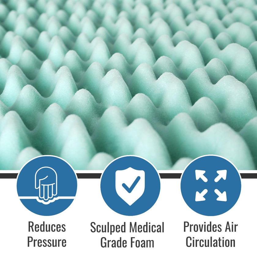 DMI Foam Mattress Topper, Egg Crate Foam Pad, Mattress Pad and Bed Topper for Support, Air Circulation, Pressure Relief and Weight Distribution, Twin Size Mattress, 33 x 72 x 2,Blue 🍁 All In One Marketplace Canada