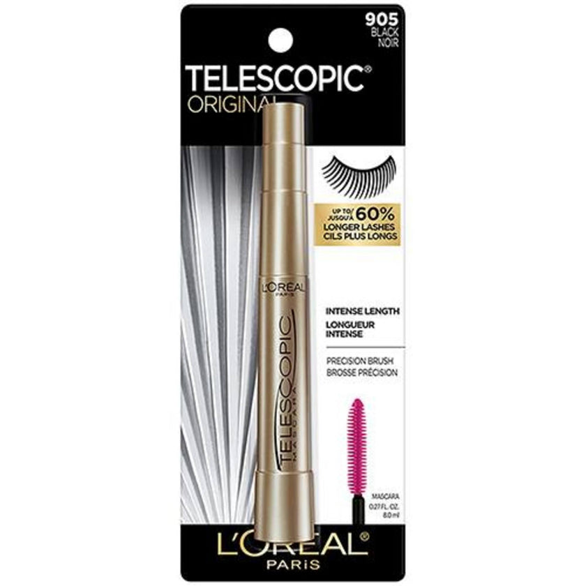 L’Oréal Paris Telescopic Mascara, Eyelash Lengthening Mascara, Unique Non-Clumping Formula Delivering Intense Length For Sensitive Eyes, Black, 8 ml 🍁 All In One Marketplace Canada