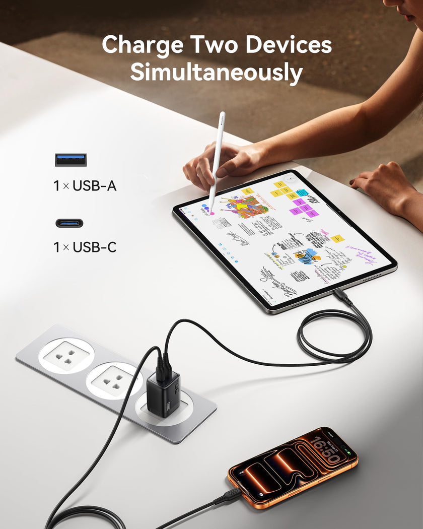 INIU for iPhone 17 16 Charger, 30W GaN Tech USB C Charger Fast Charging, 2-Pack Foldable USB C Charging Block with Cable for iPhone 17 16 Pro Max, MacBook Air 13 M4, Samsung S25 S24, iPad 11 Air 🍁 All In One Marketplace Canada