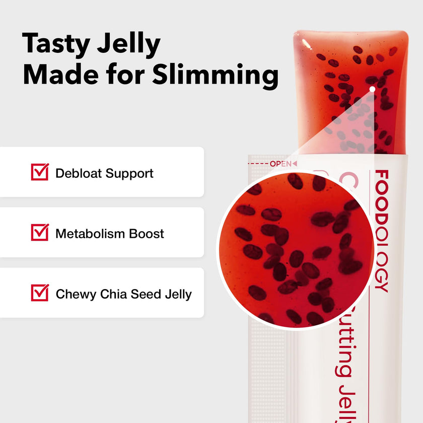 FOODOLOGY Coleology Cutting Stick Jelly (Pomegranate) – Dietary Fiber Supplement for Healthy Weight Management, Chia Seeds & Garcinia Cambogia, Korean Beauty with Collagen – 10 Sticks 🍁 All In One Marketplace Canada