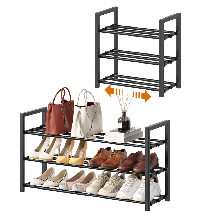 Roylvan 3-Tire Expandable Shoe Rack, 17