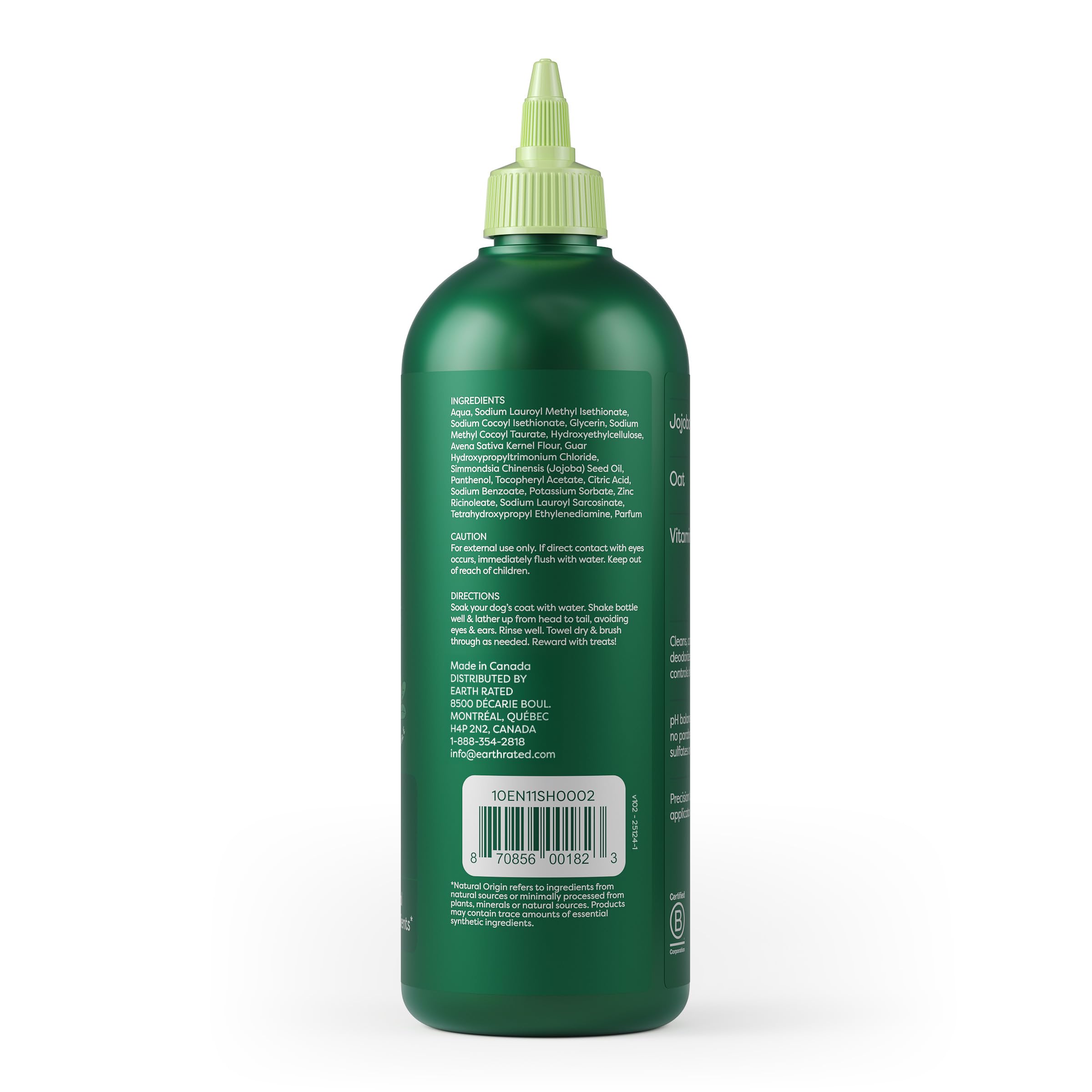 Earth Rated (A Canadian Company), 3-in-1 Detangling Dog Shampoo and Conditioner, Deodorizing Oatmeal Shampoos for Dogs and Puppies, Great for Smelly Pets, White Tea and Basil Scent, 473 ml 🍁 All In One Marketplace Canada