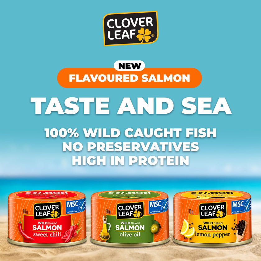 Clover Leaf Wild Flaked Pink Salmon Olive Oil 80g, 24 Easy-Peel Cans 🍁 All In One Marketplace Canada