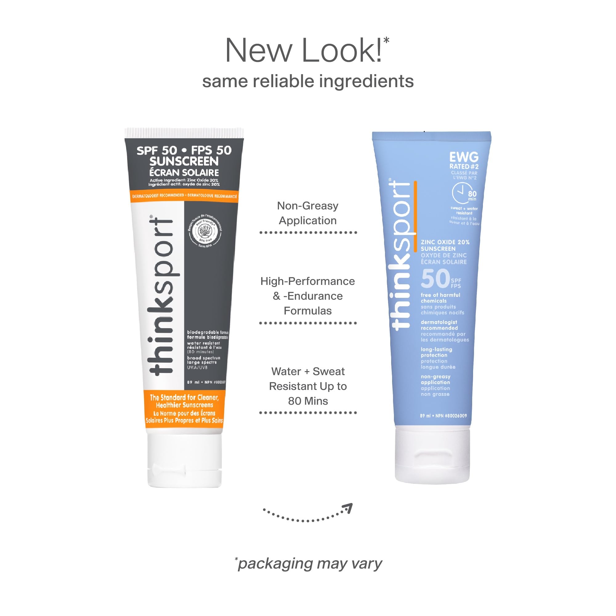 Thinksport SPF 50 plus Mineral Sunscreen, 3 Oz., Natural Sunblock for Sports & Active Use - Water Resistant - Sun Screen for Sun Protection, Pack of 2 🍁 All In One Marketplace Canada