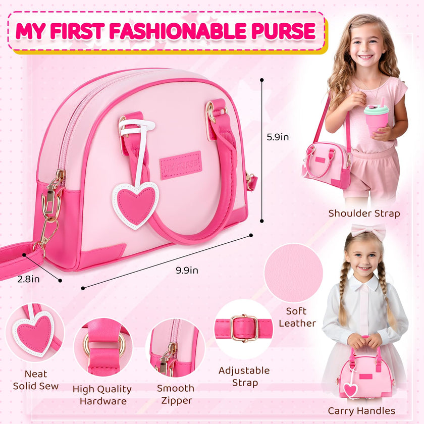 INNOCHEER Little Girls Purse, Kids Toy Purse with Pretend Makeup, Play Purse for Little Girls, Pretend Play Toddler Purse, Birthday Christmas Princess Gifts Toys for Girls 3 4 5 6 7 8 Year Old 🍁 All In One Marketplace Canada