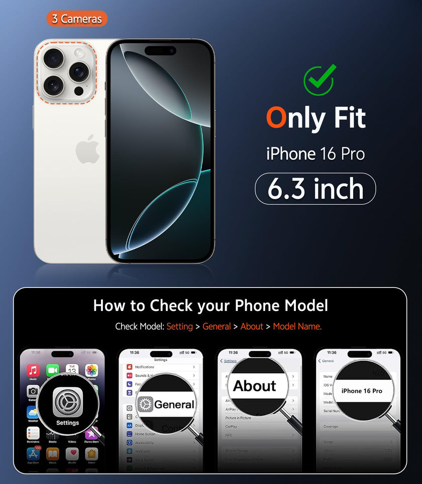 FNTCASE for iPhone 16 Pro Case: Clear Magnetic Phone Cases with Screen Protector Slim Anti Yellowing Rugged Shockproof Protective Transparent Cell Phone Cover (A-Clear Magnetic) 🍁 All In One Marketplace Canada