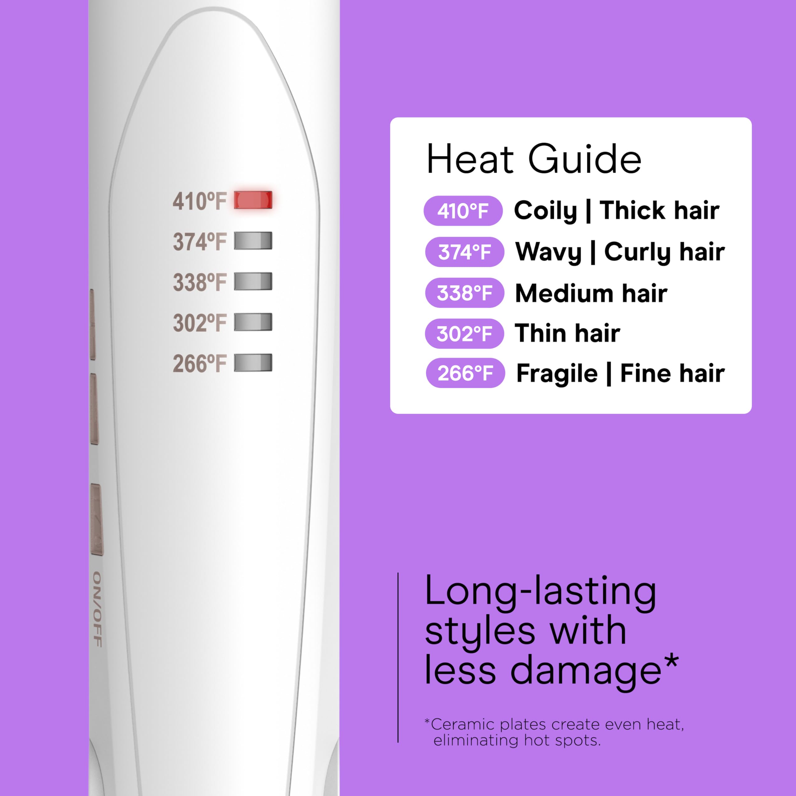 Conair Double Ceramic Hair Straightener Flat Iron with 1 Inch Floating Plates 5 Heat Settings up to 410°F Professional Styling Tool for Frizz-Free Straight Hair 🍁 All In One Marketplace Canada