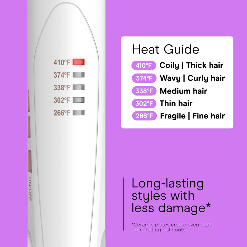 Conair Double Ceramic Hair Straightener Flat Iron with 1 Inch Floating Plates 5 Heat Settings up to 410°F Professional Styling Tool for Frizz-Free Straight Hair 🍁 All In One Marketplace Canada