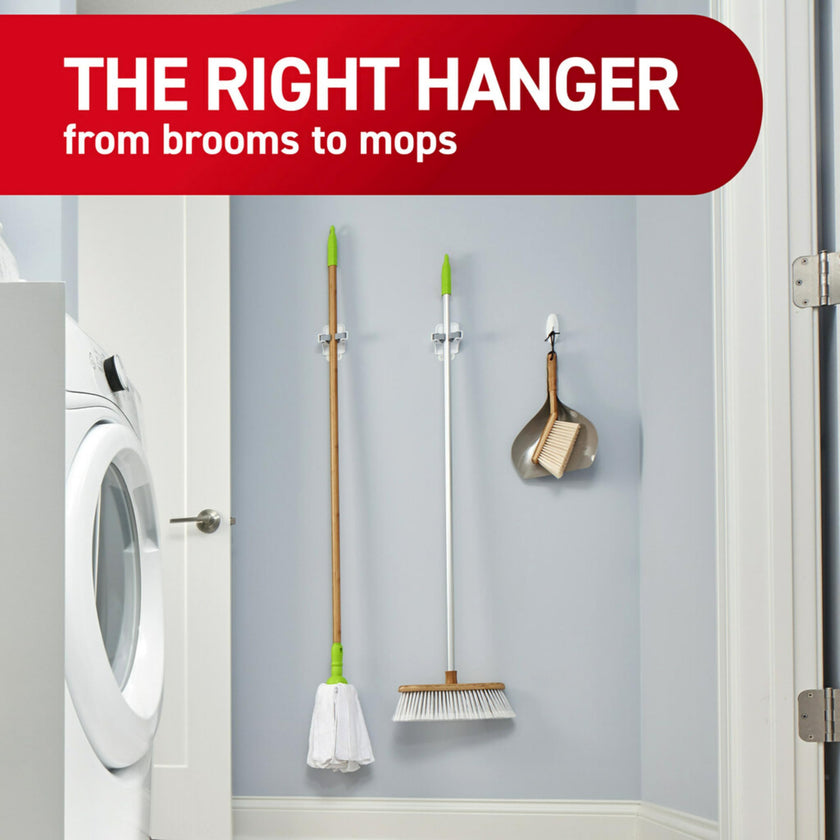 Command Broom and Mop Grippers, 3 Hangers and 6 Command Strips, Damage Free Hanging Wall Mount Broom and Mop Holder, Household Cleaning Organizer for Christmas Decorations, Holds up to 4 lb 🍁 All In One Marketplace Canada