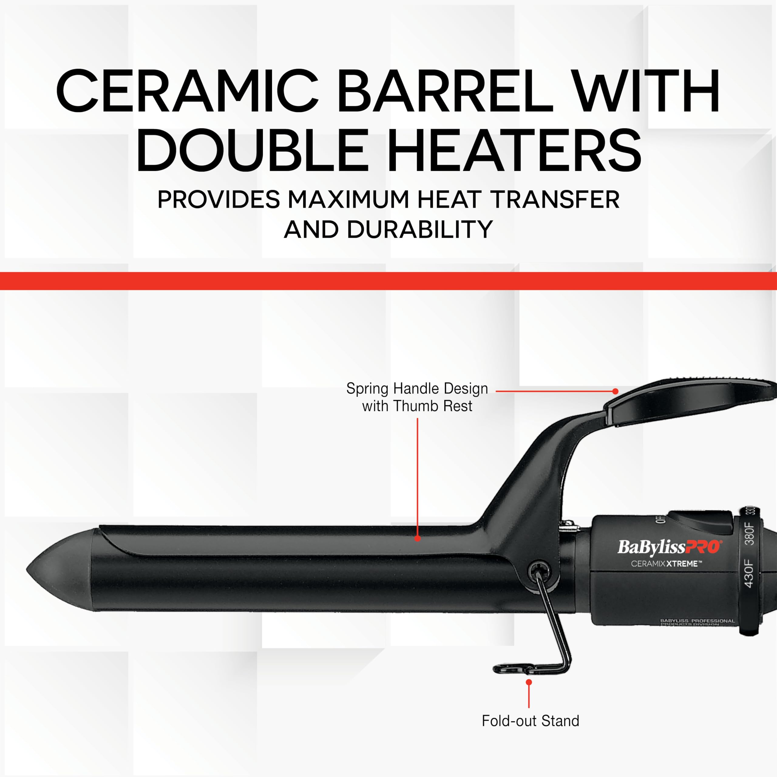 BaBylissPRO Ceramix Xtreme Dual Voltage Ceramic Curling Iron with Far Infrared Heat up to 430°F and Negative Ions, Spring Handle 🍁 All In One Marketplace Canada