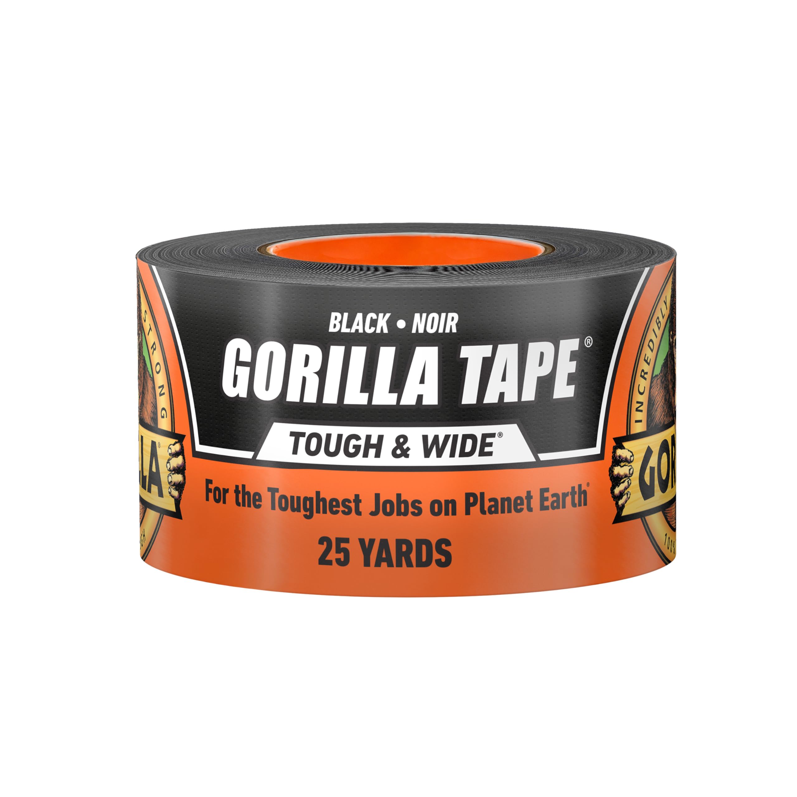 Gorilla Tough & Wide Utility Tape, Duct Tape, Double-Thick Adhesive, All Weather Resistant Shell, Reinforced Backing, Black, 2.8 in x 25 yd (Pack of 1) 🍁 All In One Marketplace Canada