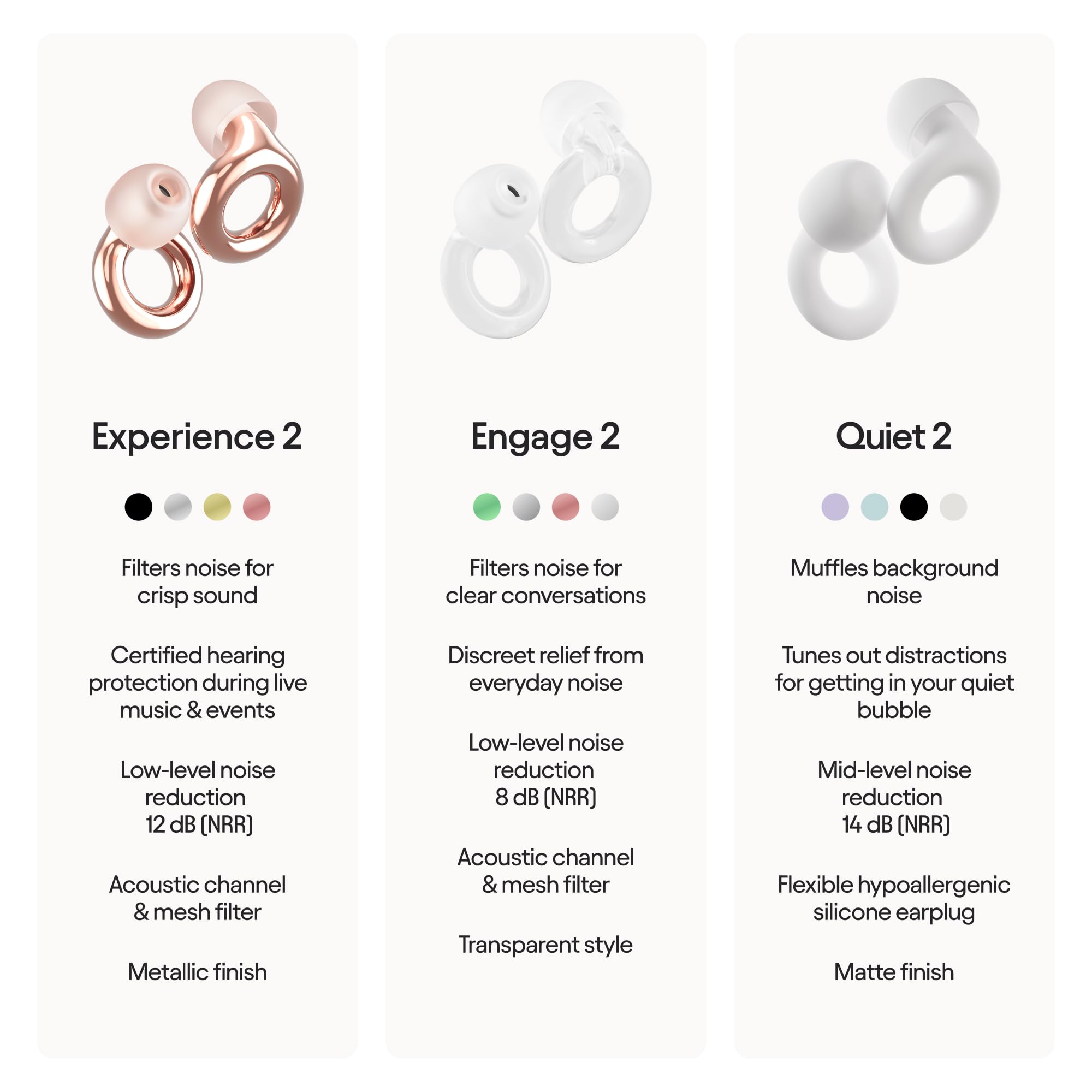 Loop Experience 2 Ear Plugs – Stylish Certified Hearing Protection for Concerts & Festivals, Live Events, Musicians, Sports, DJs and Nightlife – 17dB Noise Reduction Earplugs (High-Fidelity) 🍁 All In One Marketplace Canada
