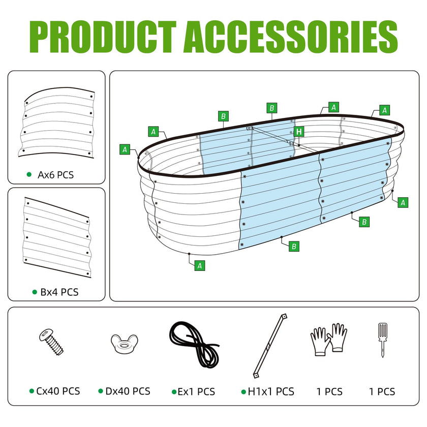 SnugNiture Galvanized Raised Garden Bed Outdoor, 2 Pcs 4x2x1ft Oval Metal Planter Box for Planting Plants Vegetables, Brown 🍁 All In One Marketplace Canada