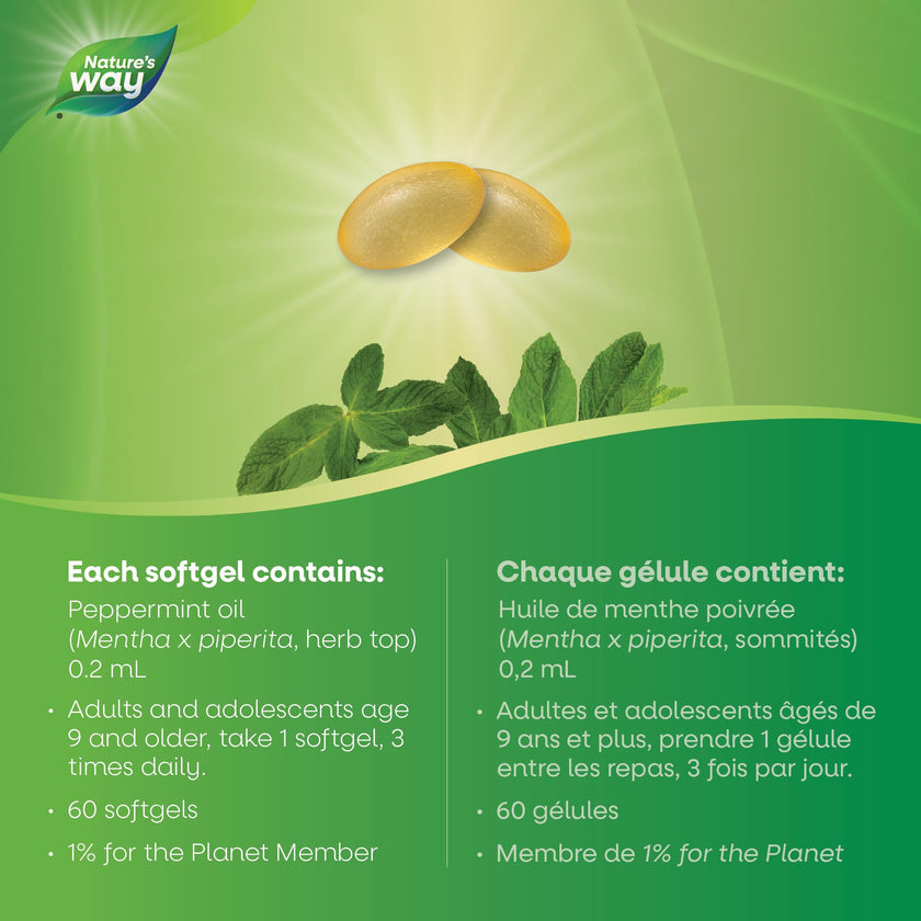 Nature’s Way Pepogest Peppermint Oil Softgels – Help Relieve Abdominal Pain, Gas & Bloating Associated with Irritable Bowel Syndrome – Enteric-Coated – 60 Capsules 🍁 All In One Marketplace Canada